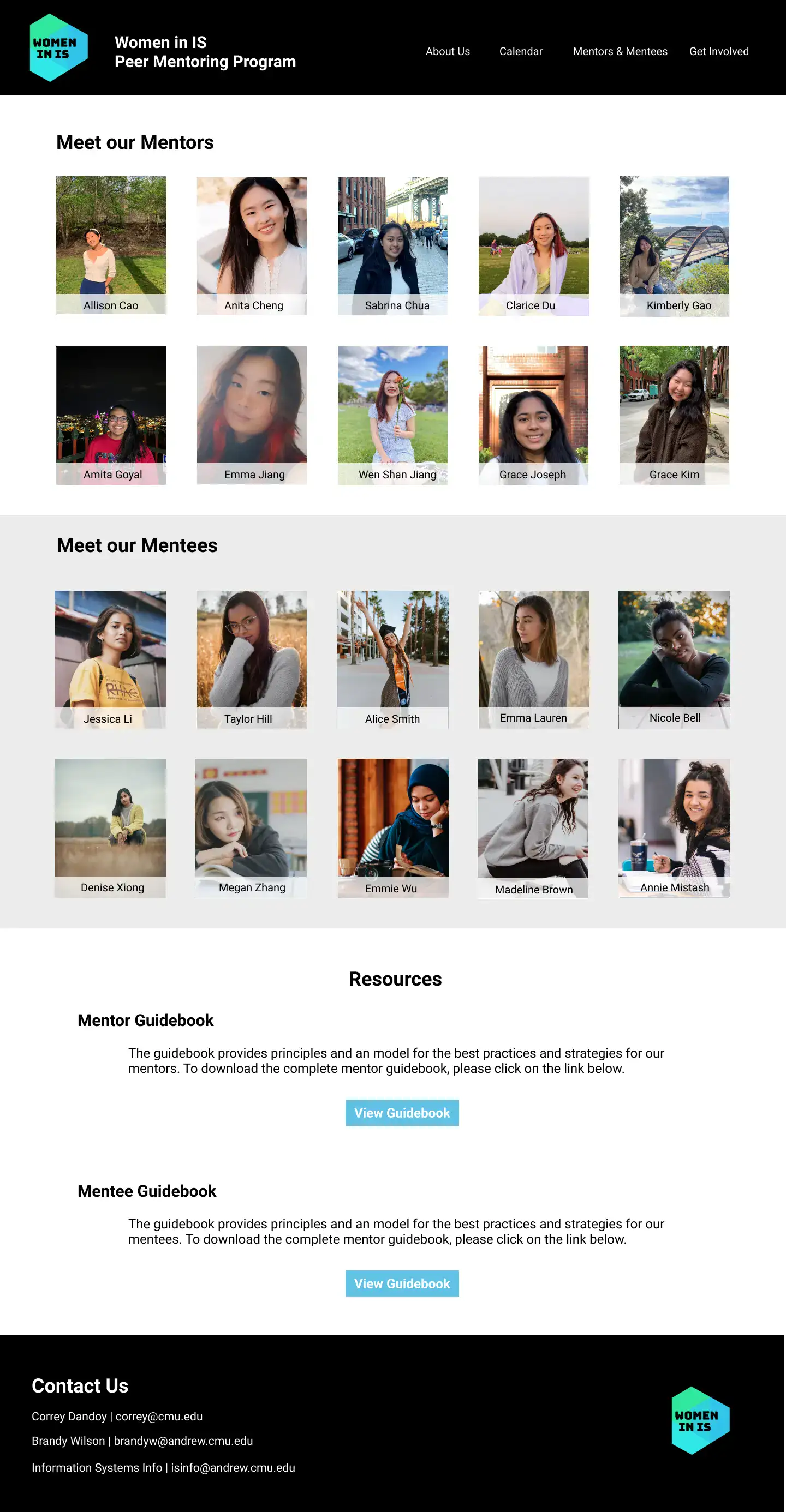 high fidelity wireframe of Mentors & Mentees Page